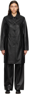Черное кожаное пальто от Uvon Loulou Studio