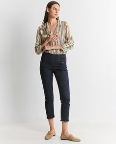 Женские укороченные брюки-скинни с двумя передними карманами Trucco, синий
