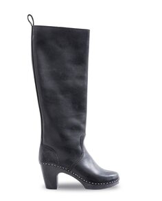 Женские черные кожаные ботинки на контрастном каблуке Mad Pumps, черный