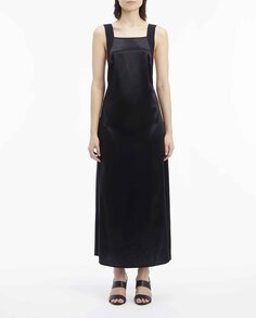 Атласное платье без бретелек Calvin Klein, черный