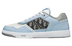 Гладкая телячья кожа Dior B27 Low Light Blue White и Dior Grey с жаккардом Dior Oblique бежевого и черного цветов