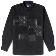 Junya Watanabe MAN рубашка в стиле пэчворк, черный