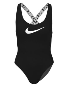 Купальник без косточек Nike Crossback Logo Tape, черный