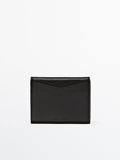 Кожаный кошелек Massimo Dutti, черный