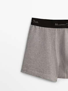 Хлопковые шорты Massimo Dutti, жемчужно-серый