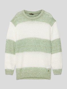 Вязаный свитер с отделкой пайетками Guess, зеленый