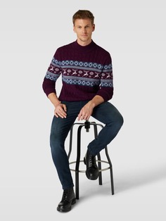 Вязаный свитер со сплошным принтом McNeal, баклажан