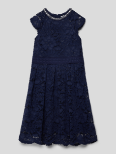 Платье с отделкой декоративным камнем Happy Girls, темно-синий