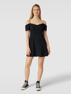 Платье с открытыми плечами и отстрочкой-лейблом Calvin Klein Jeans, черный