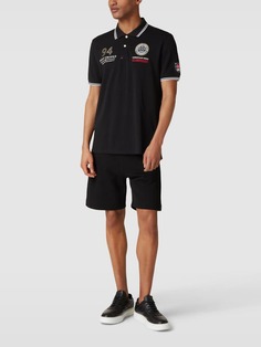 Рубашка-поло с лейблами и контрастными полосками Christian Berg, черный