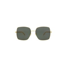 Солнцезащитные очки Gucci в квадратной оправе, Золото/Серые