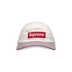 Двухцветная кепка Supreme из твила Белая