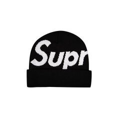Шапка-бини Supreme с большим логотипом, черная