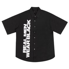 Рубашка на пуговицах с короткими рукавами Vlone Real Men Wear Black, черная