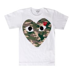 Футболка Comme des Garçons PLAY с камуфляжным сердечком, цвет Белый