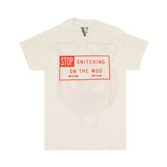 Футболка с короткими рукавами Vlone x Pop Smoke Stop Snitting, цвет Белый/красный