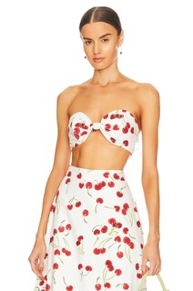 Топ ADRIANA DEGREAS Cherry Bomb Strapless, белый