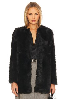 Пальто Bardot Logan Faux Fur, черный