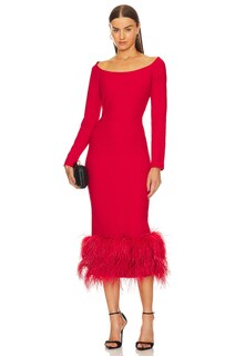 Платье миди RASARIO Feather, красный