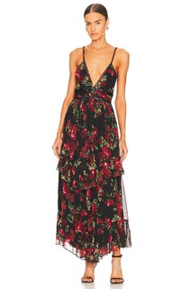 Платье ROCOCO SAND Maxi, цвет Black &amp; Red Roses