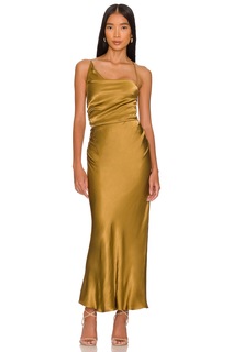 Платье миди Shona Joy Giorgia Asymmetrical, цвет Olive Oil