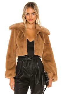 Куртка Camila Coelho Cleobella Cropped Faux Fur, цвет Light Walnut