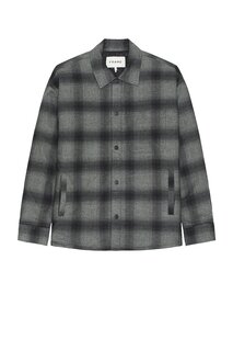 Рубашка FRAME Plaid Overshirt, цвет Black &amp; Grey Plaid