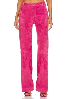 Брюки SPRWMN Baggy Low Rise Suede Trousers, цвет Hot Pink