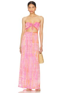 Платье макси Tiare Hawaii Pua, цвет Pink Coral Tie Dye