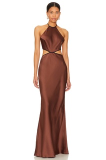 Платье макси MISHA Edem Backless, цвет Chocolate