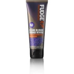 Профессиональный фиолетовый тонизирующий шампунь Clean Blonde Damage Rewind Shampoo для светлых волос 50 мл, Fudge