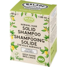 Органический твердый шампунь для нормальных волос с цитрусовым ароматом 40 г, Balade En Provence