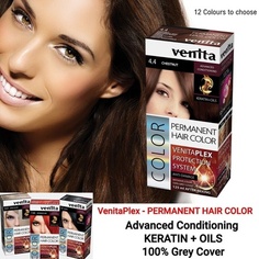 Стойкая краска для волос Plex Anti-Damage с кератином, 100% покрытие седины, Venita