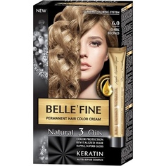 Belle&apos;Fine No.6.0 Крем-краска для волос «Темно-русый» с кератином, аргановым, миндальным и оливковым маслом