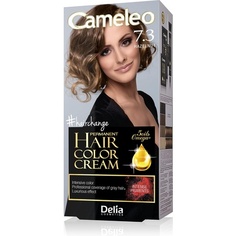 Перманентная краска для волос Cameleo Крем-орех Интенсивный цвет и защита 5 масел + кислоты Омега плюс Профессиональная роскошная краска для волос Полный набор 7.3 Лесной орех, Delia Cosmetics