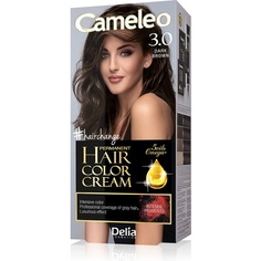 Перманентная крем-краска для волос Темно-коричневый Интенсивный цвет и защита 5 масел + кислоты Омега плюс Профессиональная роскошная краска для волос, Cameleo
