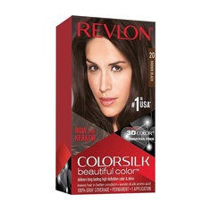 Краска для волос Color Silk Beautiful без аммиака Коричневый Черный 130мл, Revlon