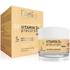 Прекурсор витамина D3, нормализующий ночной крем против морщин для всех типов кожи, 50 мл, Delia Cosmetics