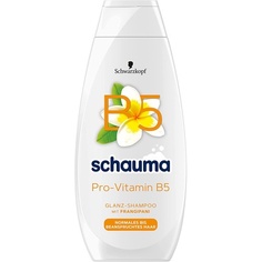 Шампунь для блеска с провитамином B5 400 мл с франжипани для нормальных и поврежденных волос, Schauma