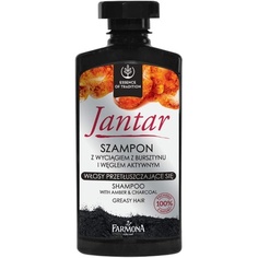 Jantar Шампунь для волос Янтарь и уголь для жирных волос 330мл, Farmona