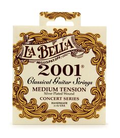 Струны для классической гитары La Bella 2001 с посеребренной обмоткой - среднее натяжение