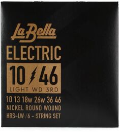 Никелевые струны для электрогитары с круглой обмоткой La Bella HRS-LW 10-46 - легкие