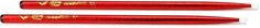 Голени Vater Color Wrap Hickory - 5A - Нейлоновый наконечник - Red Sparkle
