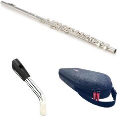 Музыкальные инструменты Victory, серия Triumph, студенческая флейта (с ножным шарниром C) с альтернативным головным шарниром с откидной головкой и комплектом футляра
