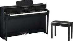 Цифровое пианино Yamaha Clavinova CLP-735 со скамейкой — матовая черная отделка