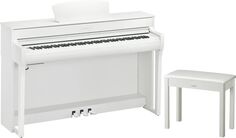 Цифровое пианино Yamaha Clavinova CLP-735 со скамейкой — матово-белая отделка