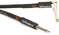 Инструментальный кабель Roland RIC-B15 Black Series — 1/4 дюйма TS «папа» на прямоугольный 1/4 дюйма TS «папа» — 15 футов