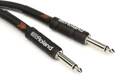 Инструментальный кабель Roland RIC-B20 Black Series — вилка TS от 1/4 дюйма до вилки TS 1/4 дюйма — 20 футов