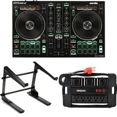 4-дековый Serato DJ-контроллер Roland DJ-202 с подставкой для ноутбука и блоком питания