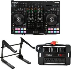 4-дековый контроллер Serato DJ Pro Roland DJ-707M с подставкой для ноутбука и блоком питания